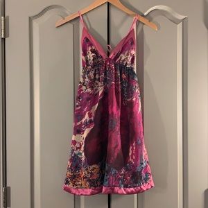 Daytrip pink floral adjustable tunic dress size M